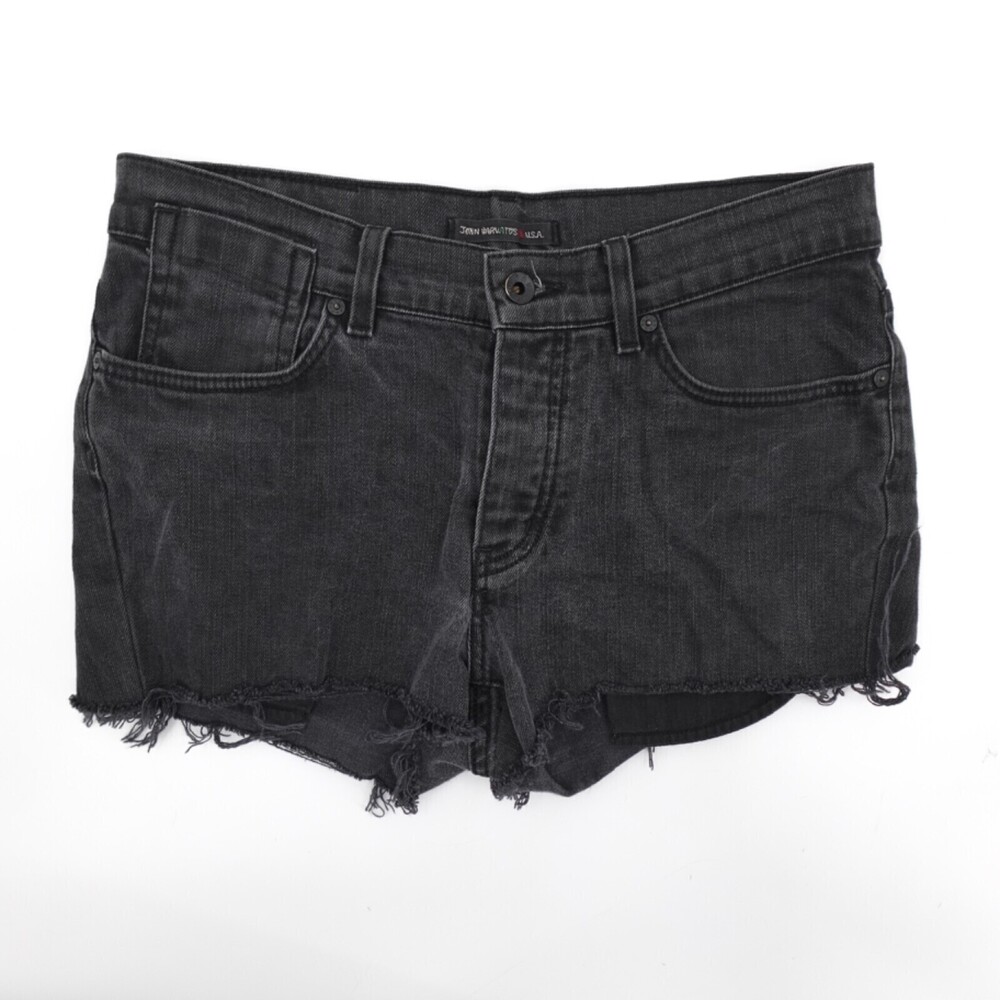 John Varvatos Shorts Adult 31 Regular Black Denim Cut-off Button fly